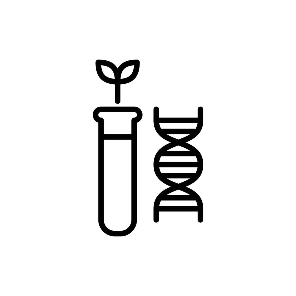 Biotechnology outline icon. Biotechnology black line illustration. vector