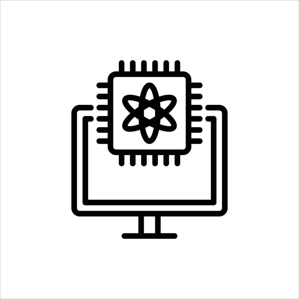 Quantum Computing outline icon. Quantum Computing black line illustration. vector