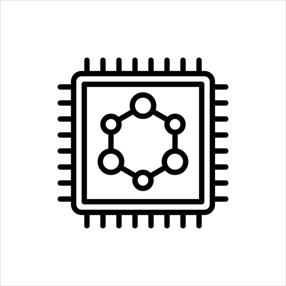 Nanotechnology outline icon. Nanotechnology black line illustration. vector