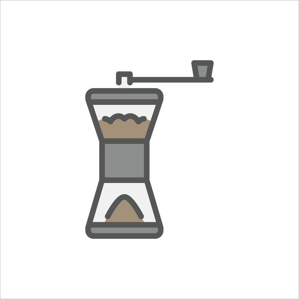 coffee grinder filled outline icon. grinder color line illustration. vector