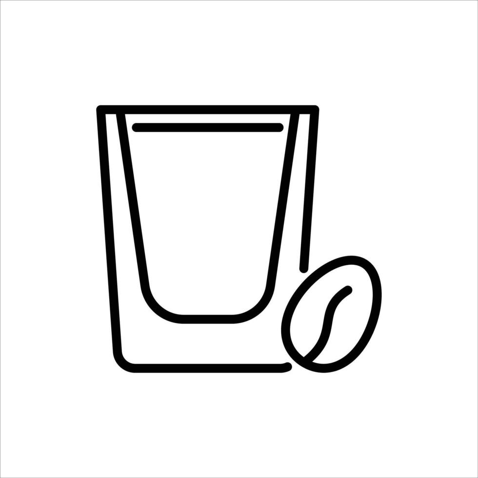 espresso outline icon. espresso shot black line illustration. vector