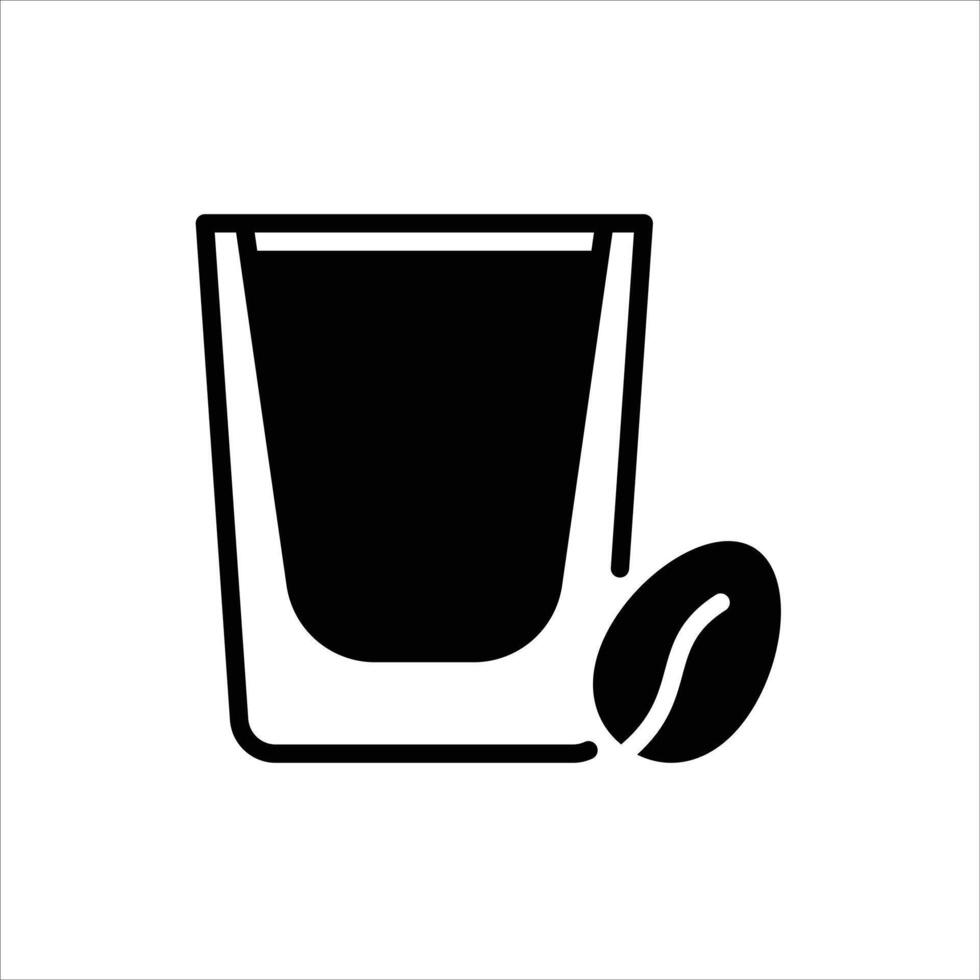 espresso glyph icon. espresso shot solid line illustration vector
