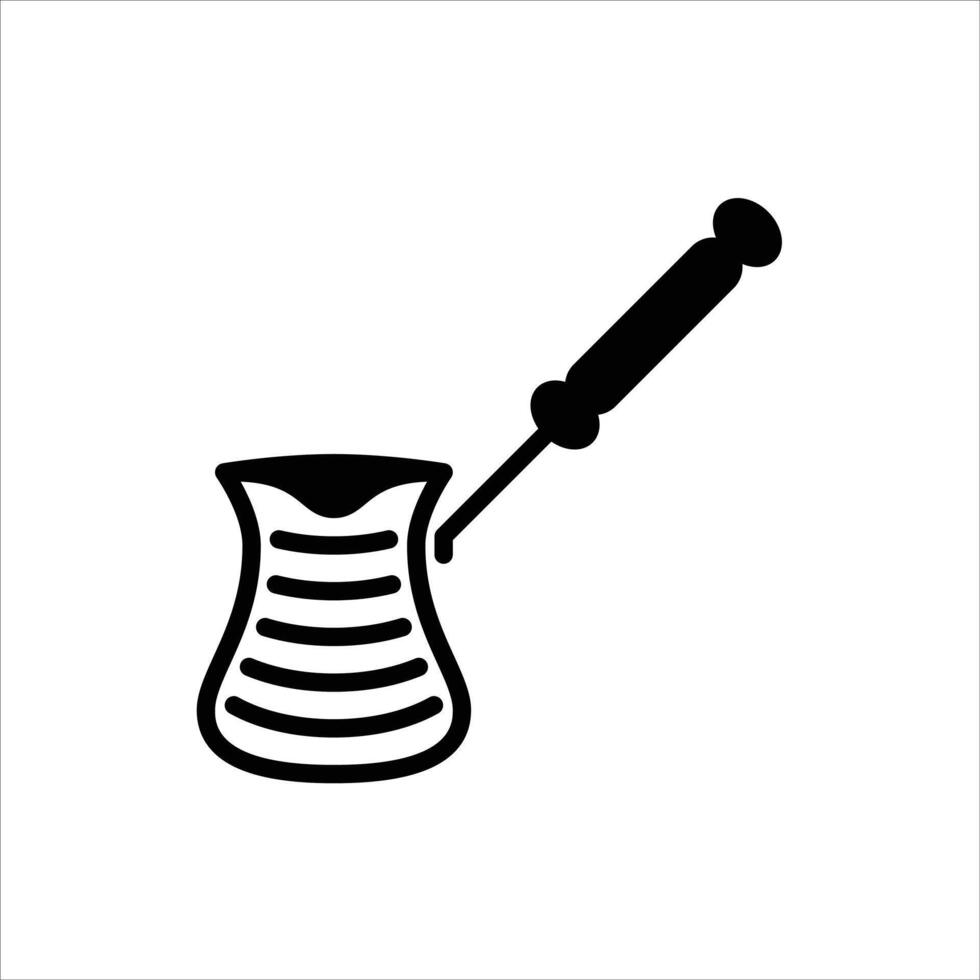 Turkish coffee glyph icon. cezve solid line illustration vector