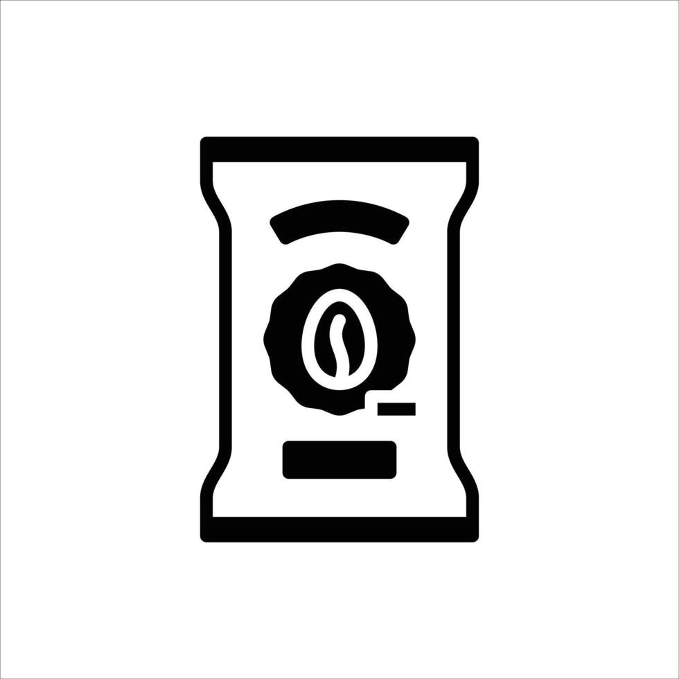 instant coffee glyph icon. coffee solid line illustration vector