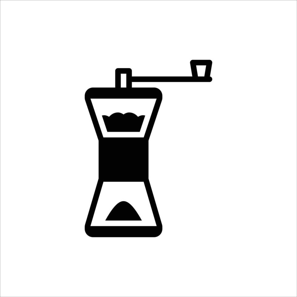 coffee grinder glyph icon. manual grinder solid line illustration vector