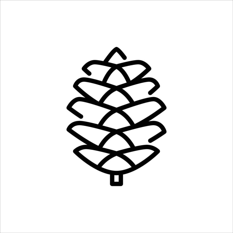 pine cone outline icon. pinecone black line illustration. vector