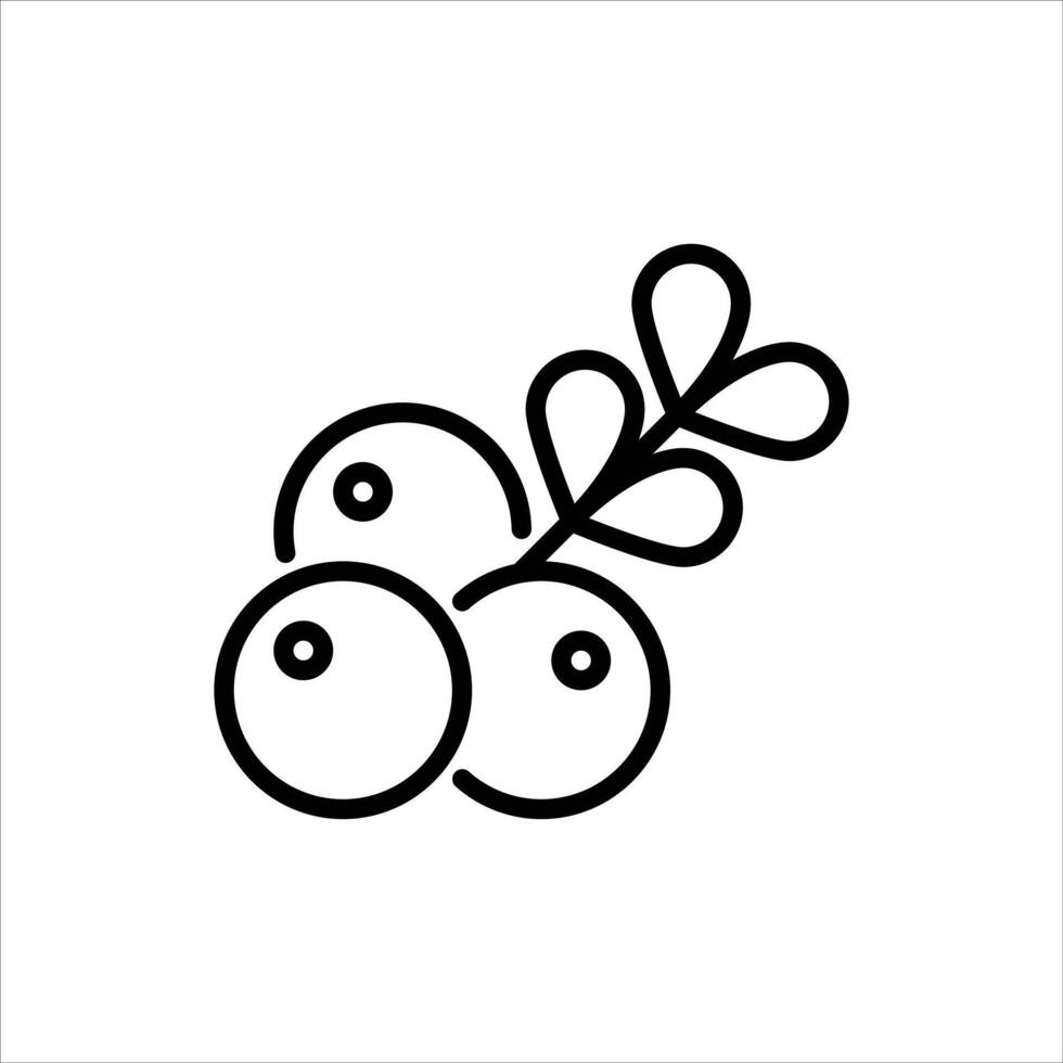cranberries outline icon. cranberry black line illustration. vector