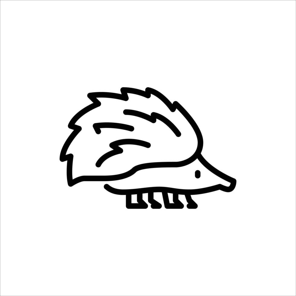 hedgehog outline icon. animal black line illustration. vector