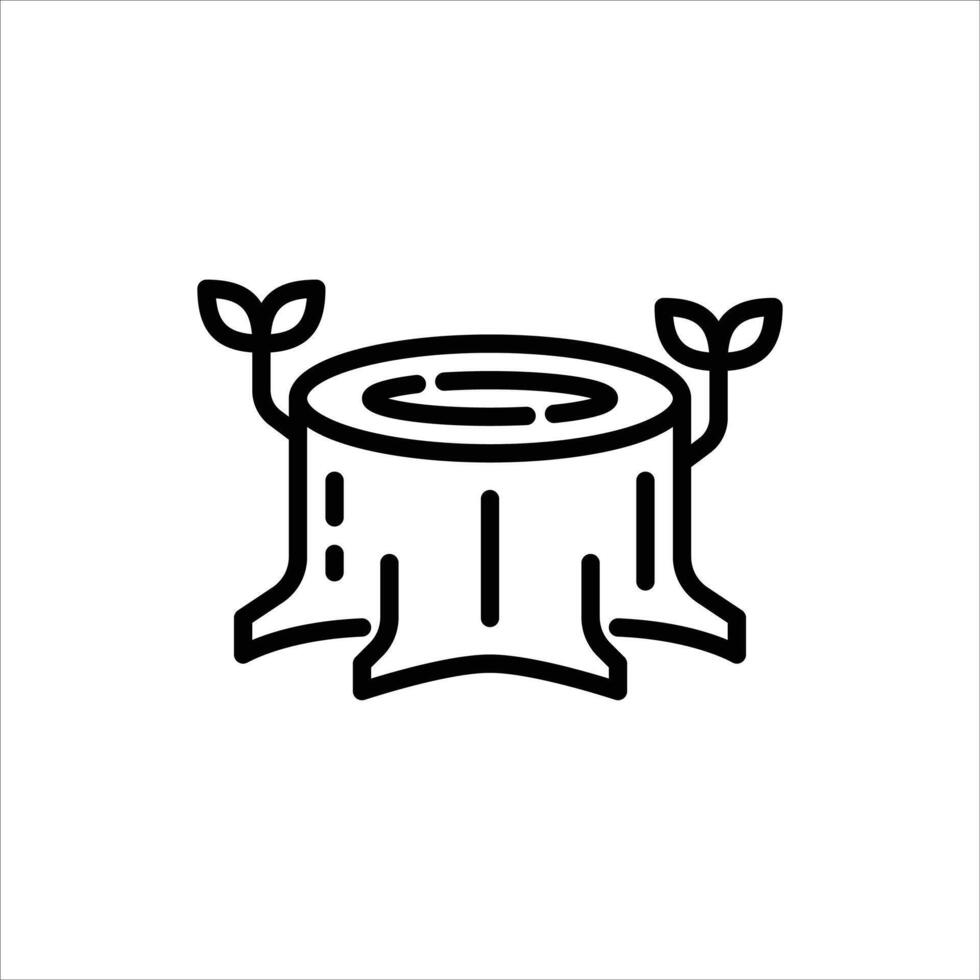 tree stump outline icon. tree black line illustration. vector