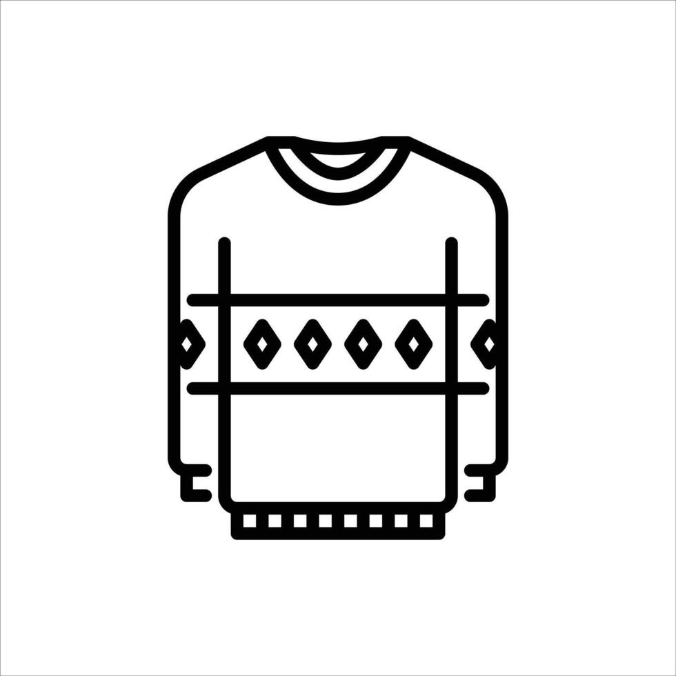 sweater outline icon. autumn fashion black line illustration. vector