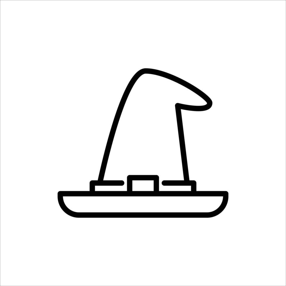 witch hat outline icon. hat black line illustration. vector