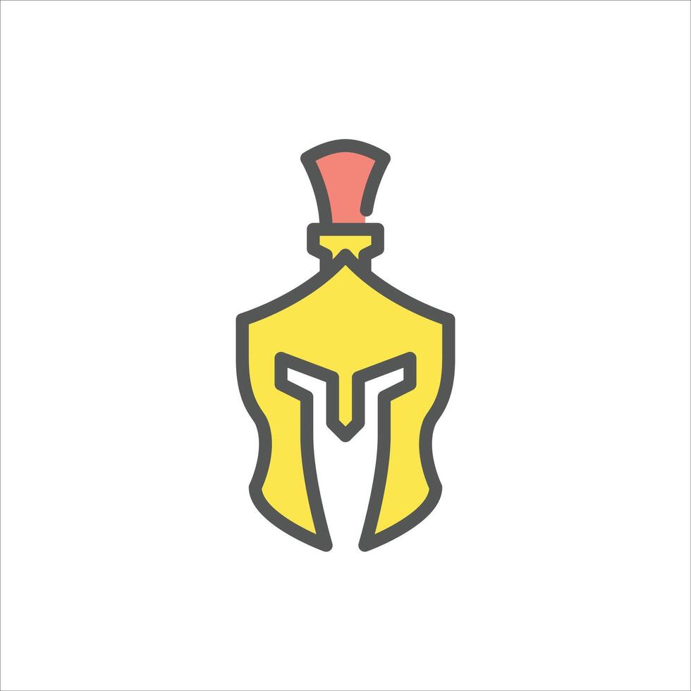 spartan helmet filled outline icon. spartan color line illustration. vector