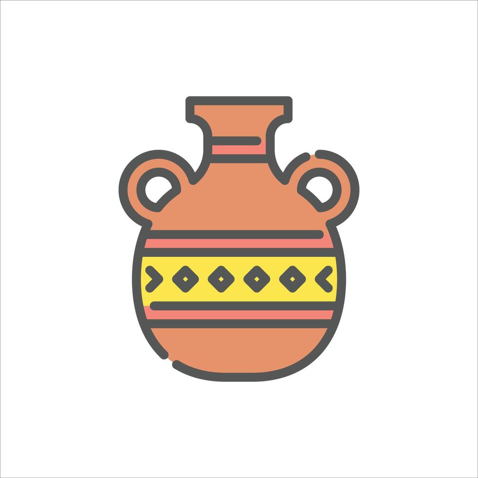 vase filled outline icon. vase color line illustration. vector