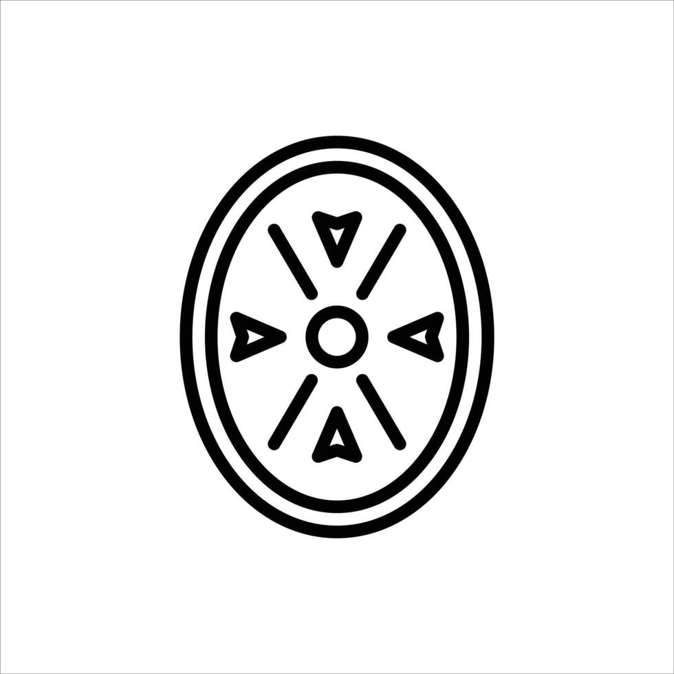 battle shield outline icon. shield black line illustration. vector