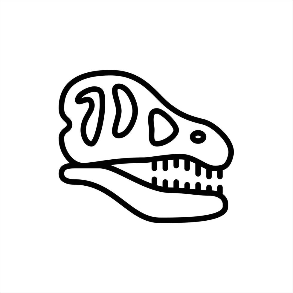 dinosaur outline icon. dinosaur skull black line illustration. vector