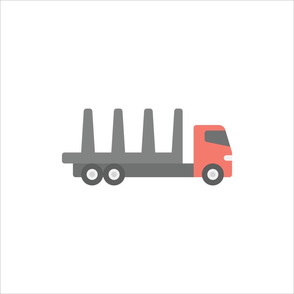 Logging Truck flat Icon. Logging Truck flat illustration vector