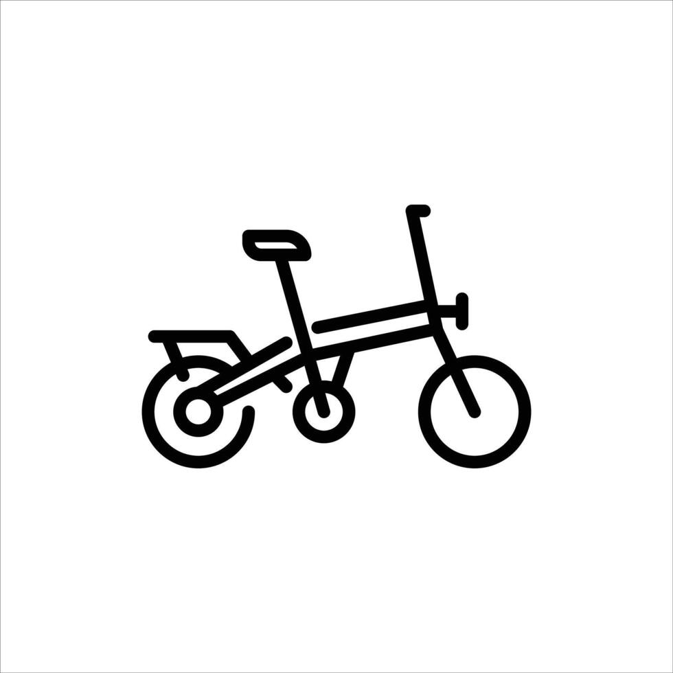 Folding Bike outline icon. folding bicycle black line illustration vector