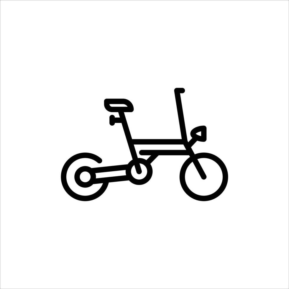 Folding Bike outline icon. bicycle black line illustration vector