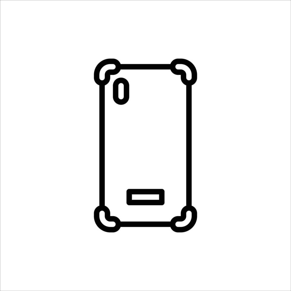 smartphone case outline icon. gadget protection black line illustration. vector