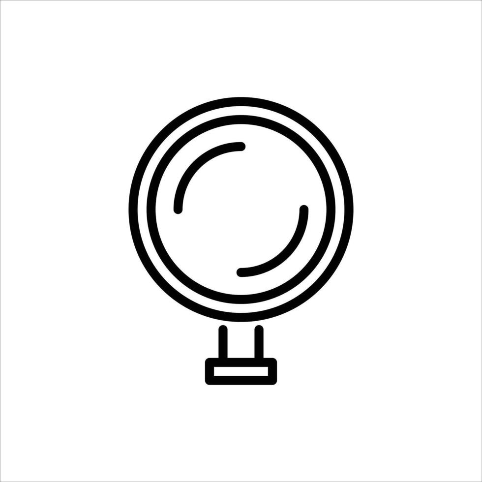 magnifier outline icon. service tool black line illustration. vector