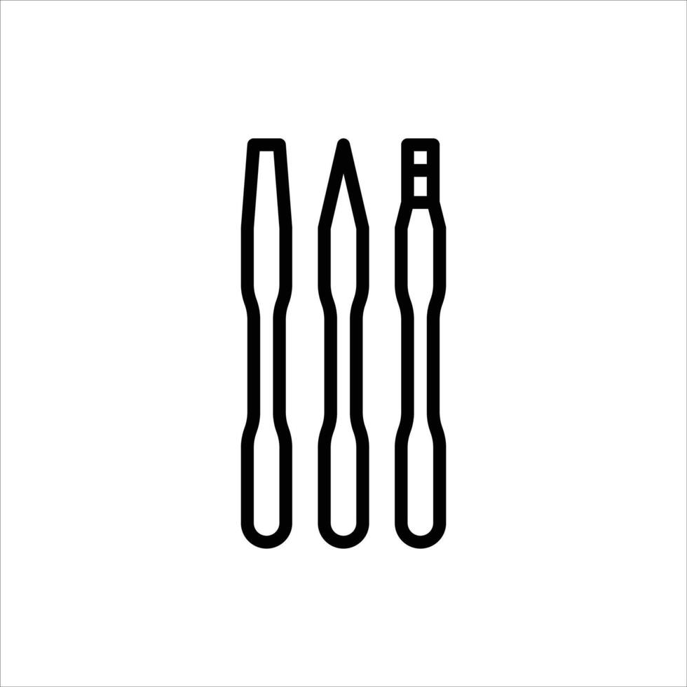 plastic pry bar outline icon. opening tool black line illustration. vector