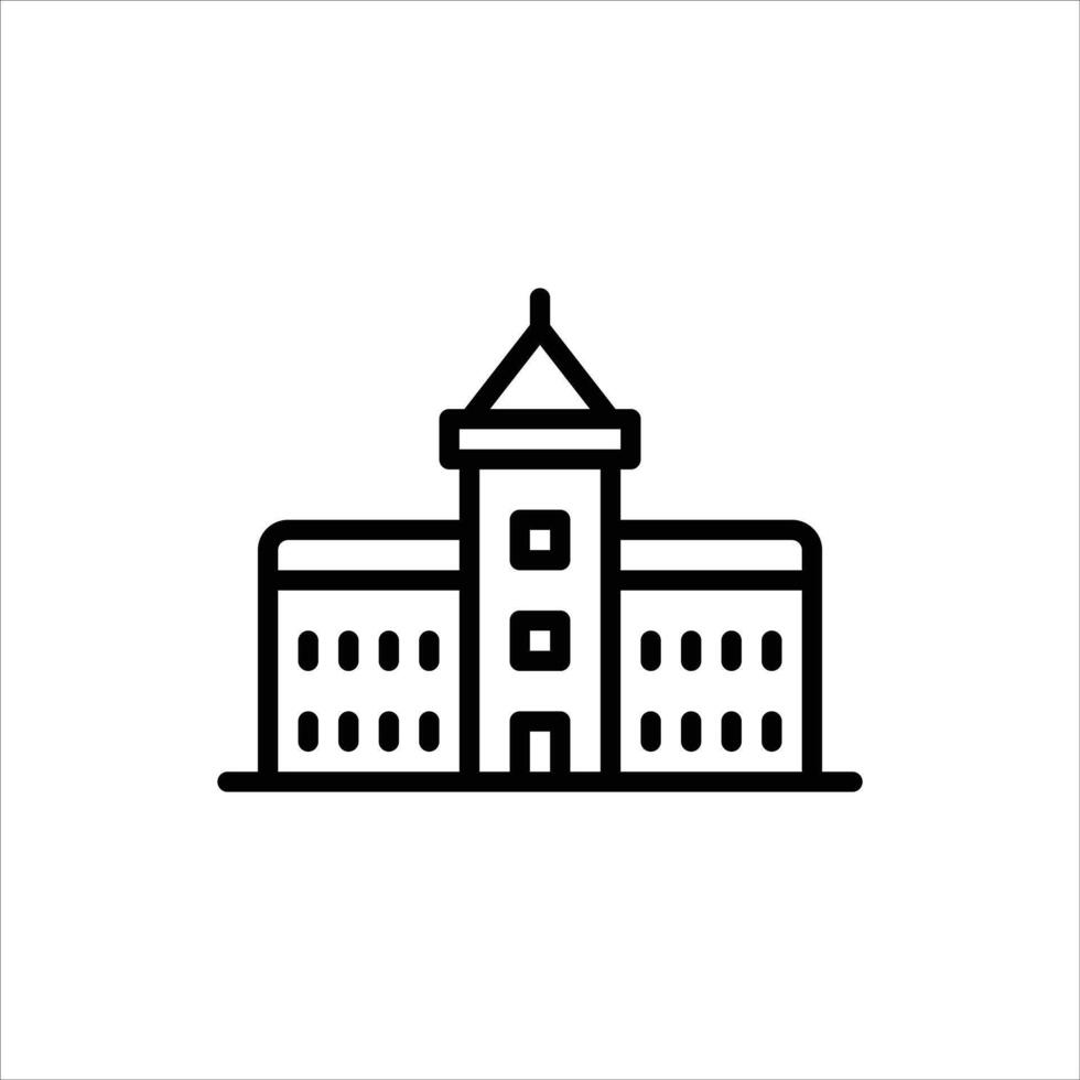 old building outline icon. architecture black line illustration. vector