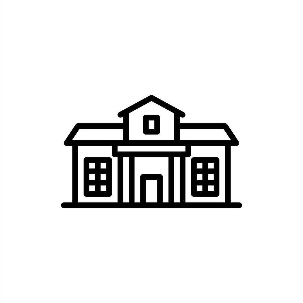 house outline icon. architecture black line illustration. vector