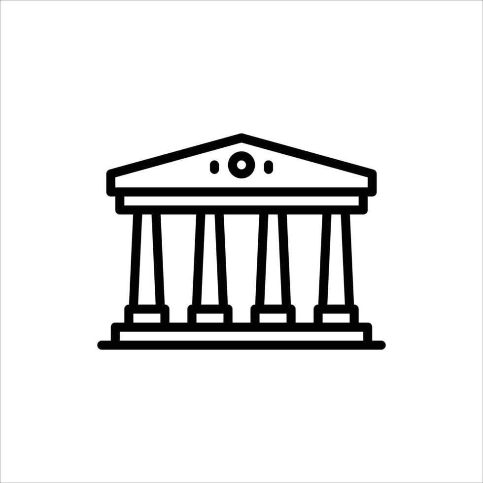 greek building outline icon. architecture black line illustration. vector