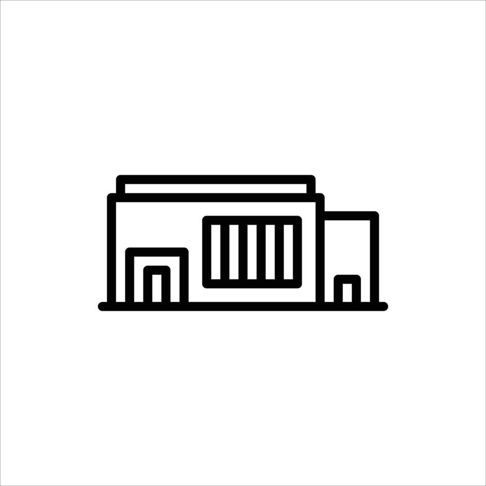 industrial building outline icon. industrial architecture black line illustration. vector