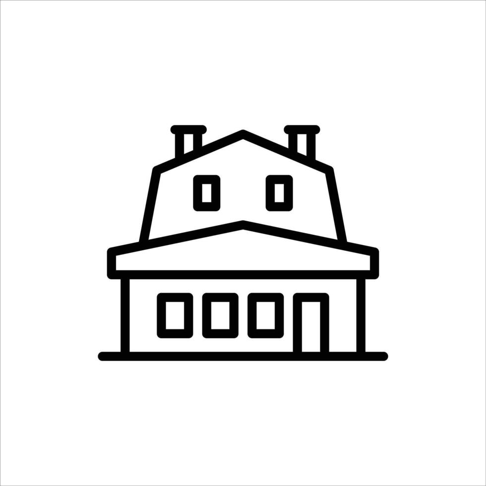 classic house outline icon. architecture black line illustration. vector