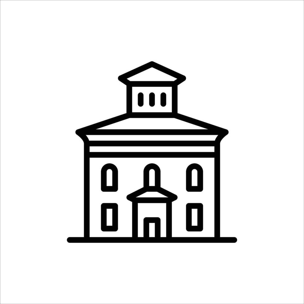 Italianate building outline icon. architecture black line illustration. vector