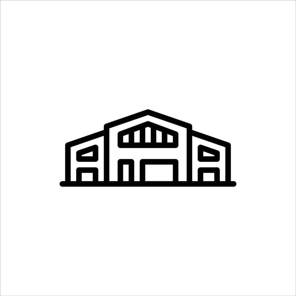 industrial building outline icon. architecture black line illustration. vector