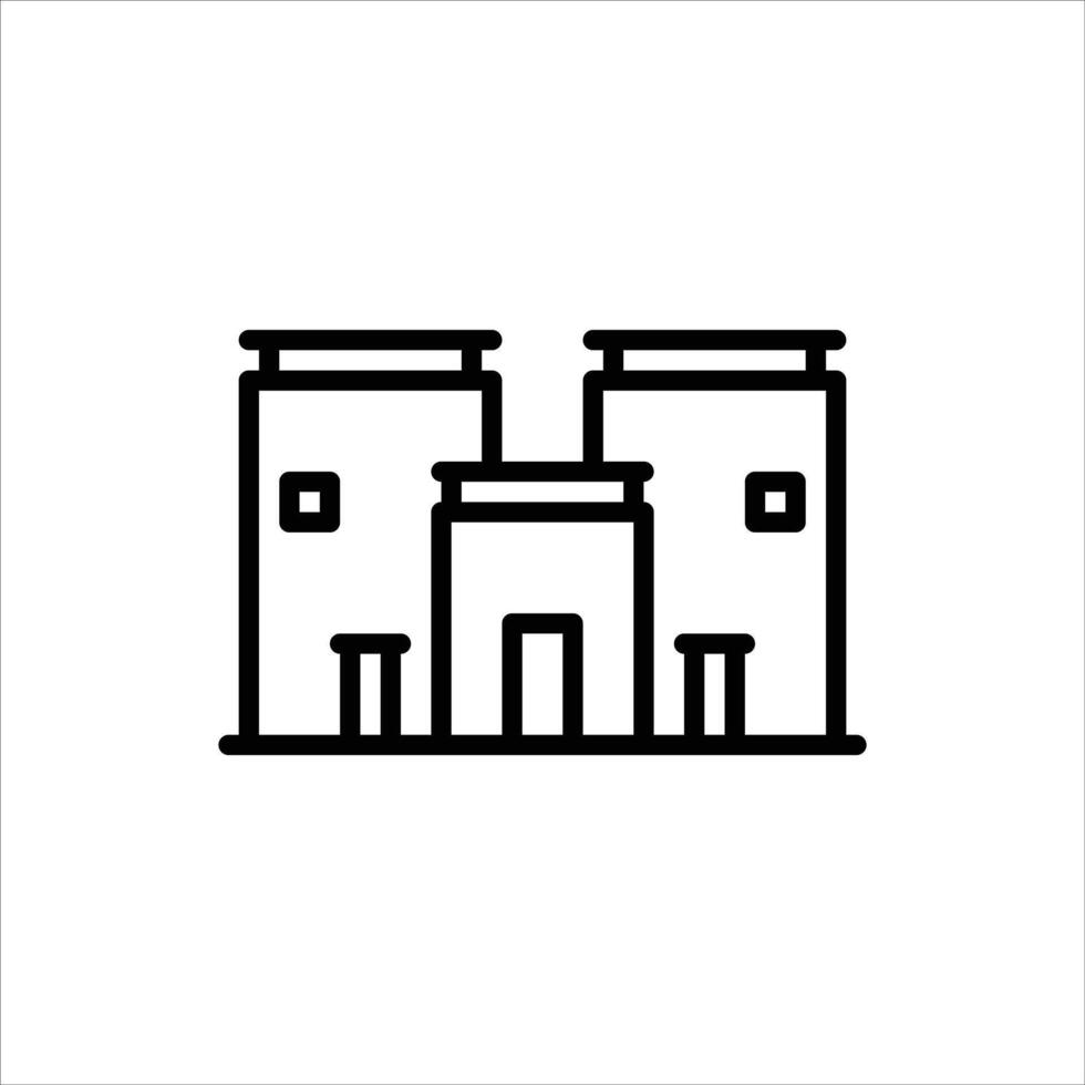 egyptian house outline icon. architecture black line illustration. vector