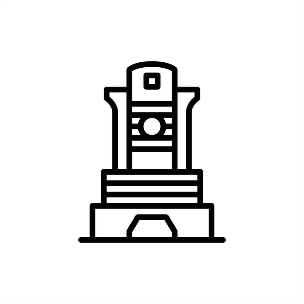 post modern building outline icon. post modern architecture black line illustration. vector