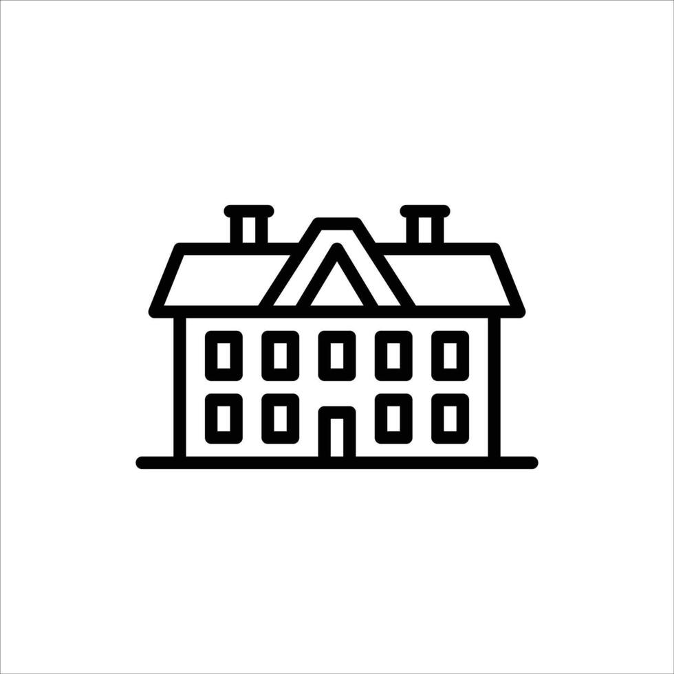 vintage house outline icon. architecture black line illustration. vector