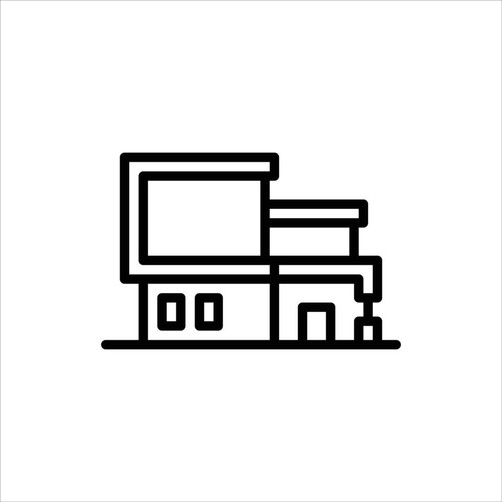 modern house outline icon. architecture black line illustration. vector