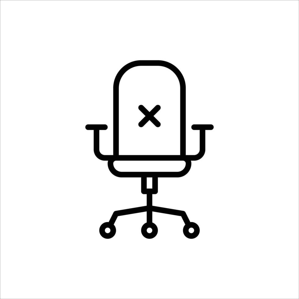 empty chair outline icon. fired black line illustration. vector