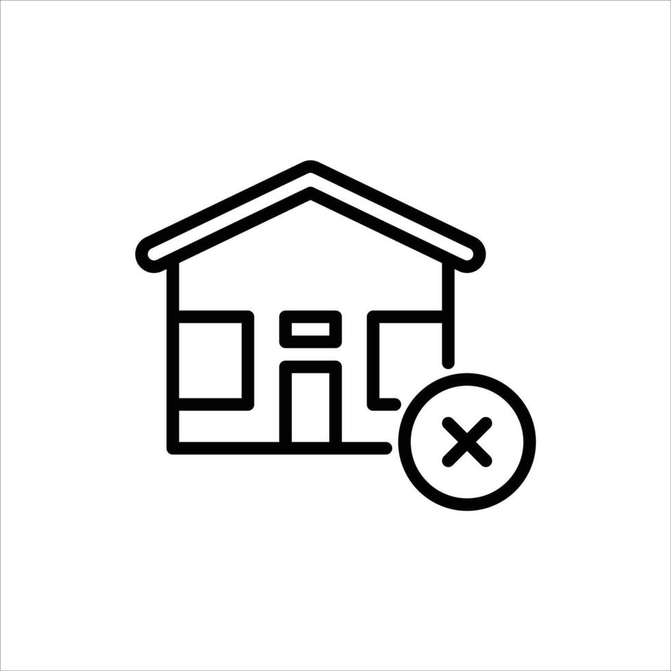 homeless outline icon. no house black line illustration. vector
