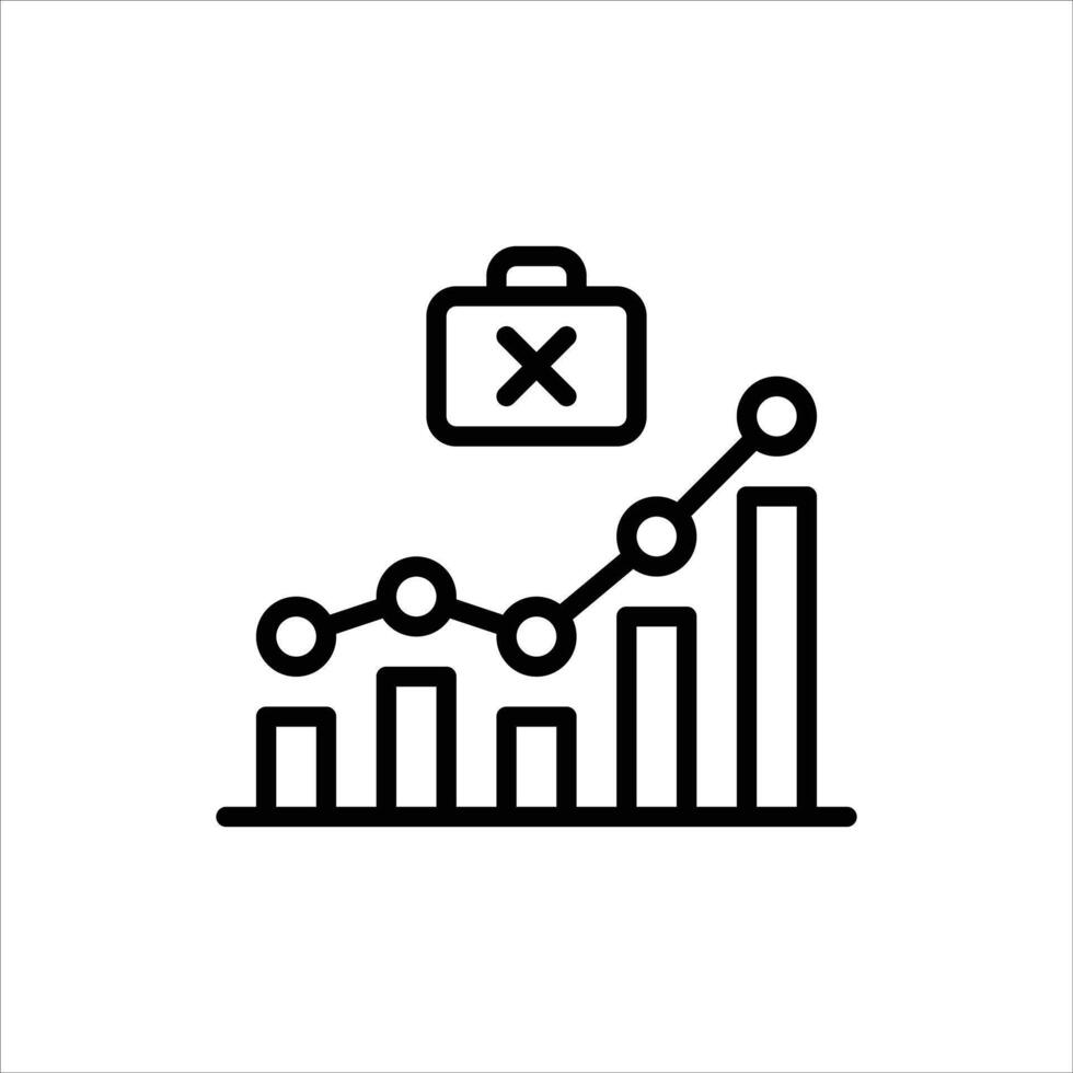 unemployment rate outline icon. statistic black line illustration. vector