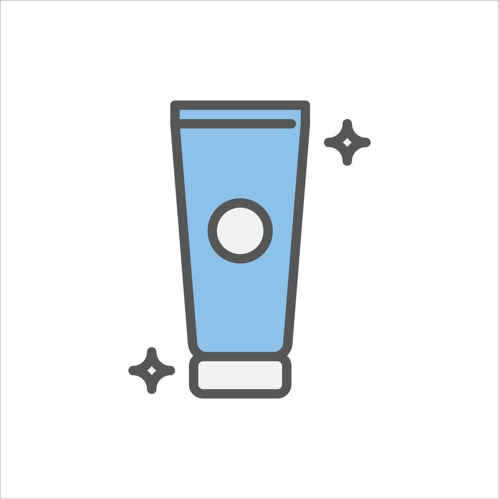 cream filled outline icon. beauty color line illustration. vector