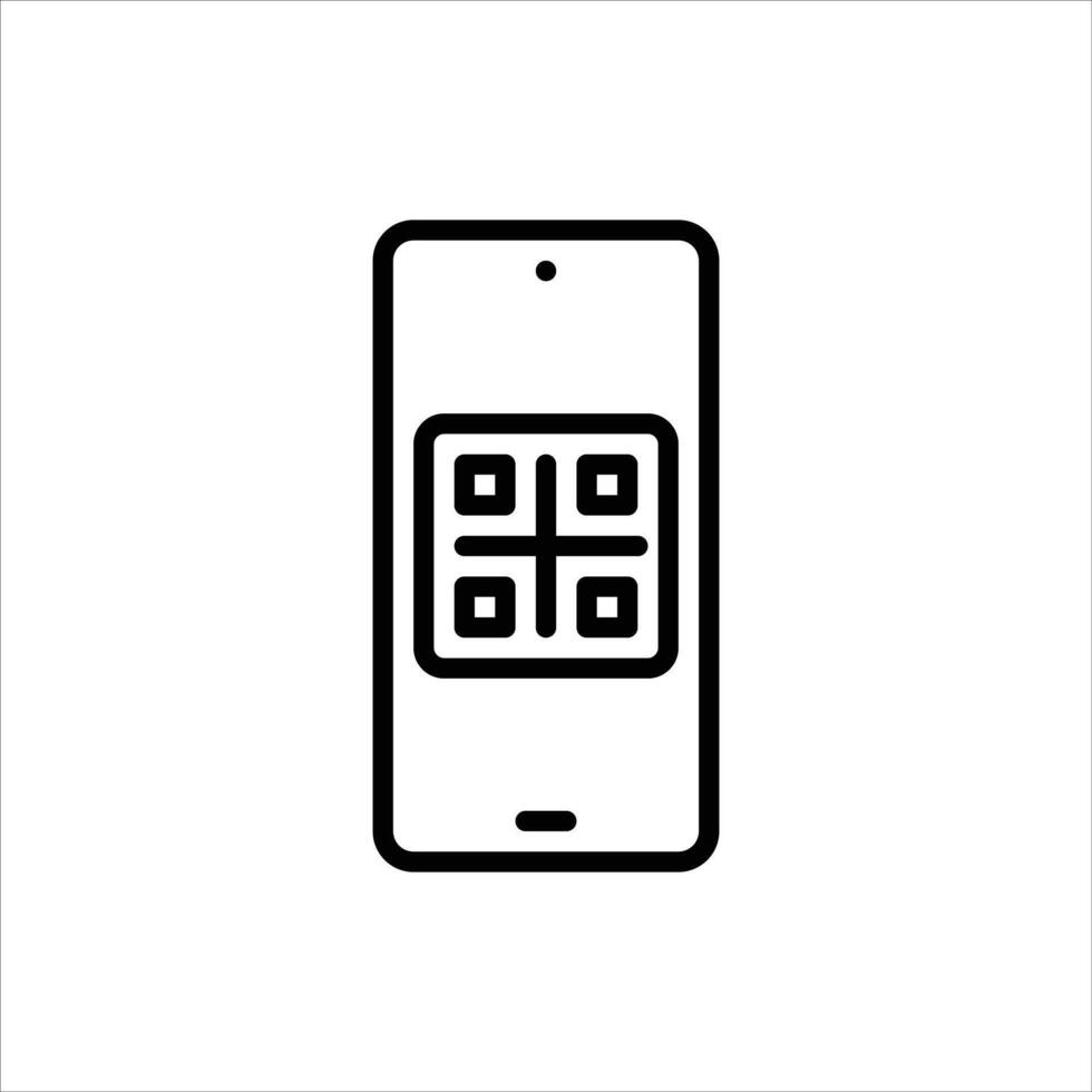 barcode outline icon. payment black line illustration. vector