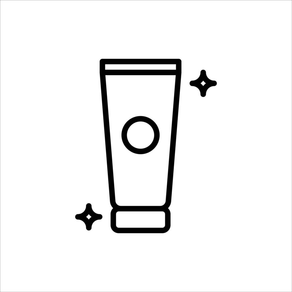 cream outline icon. beauty black line illustration. vector