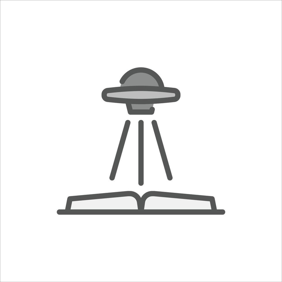 science fiction book filled outline icon. science fiction color line illustration. vector