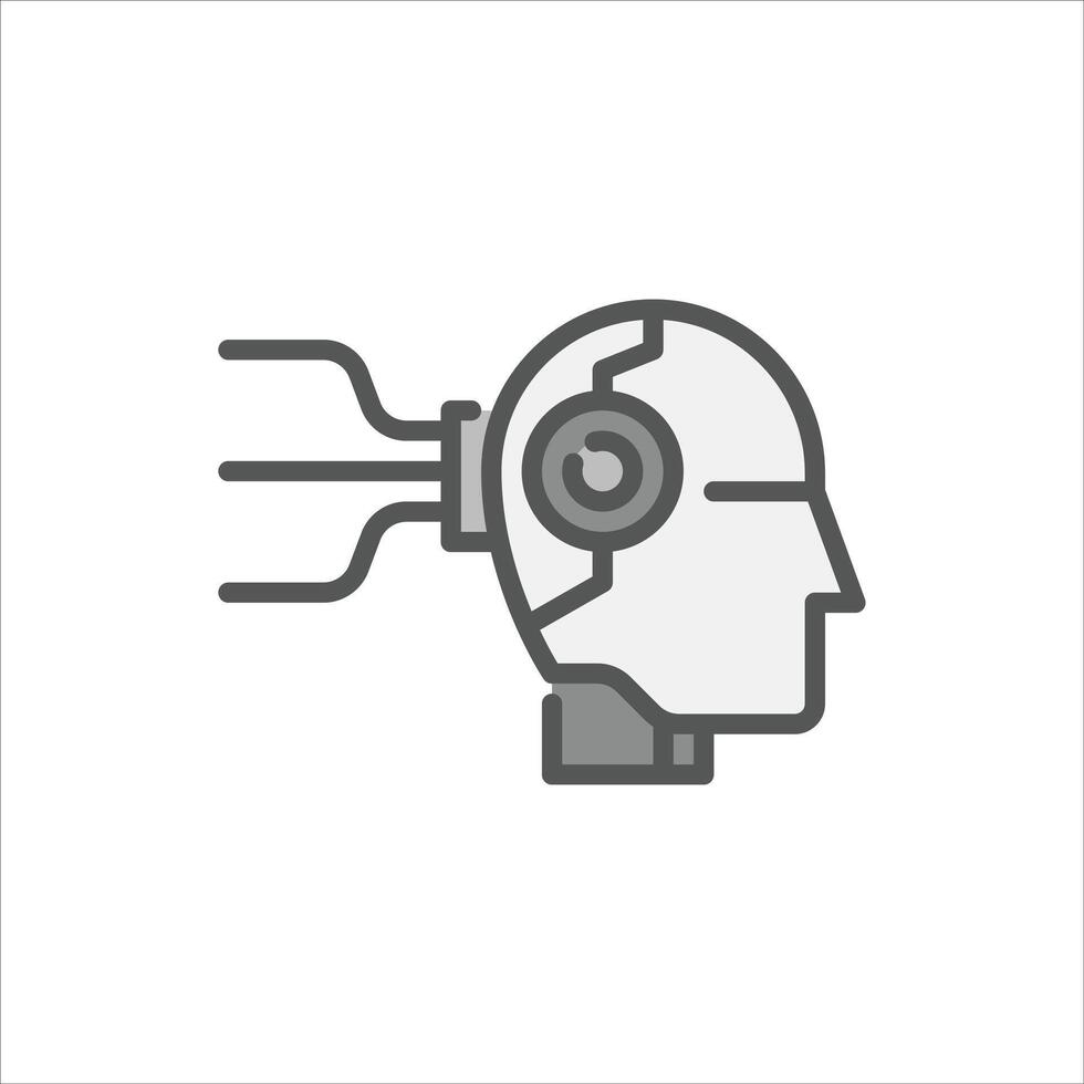 robot filled outline icon. robotic color line illustration. vector