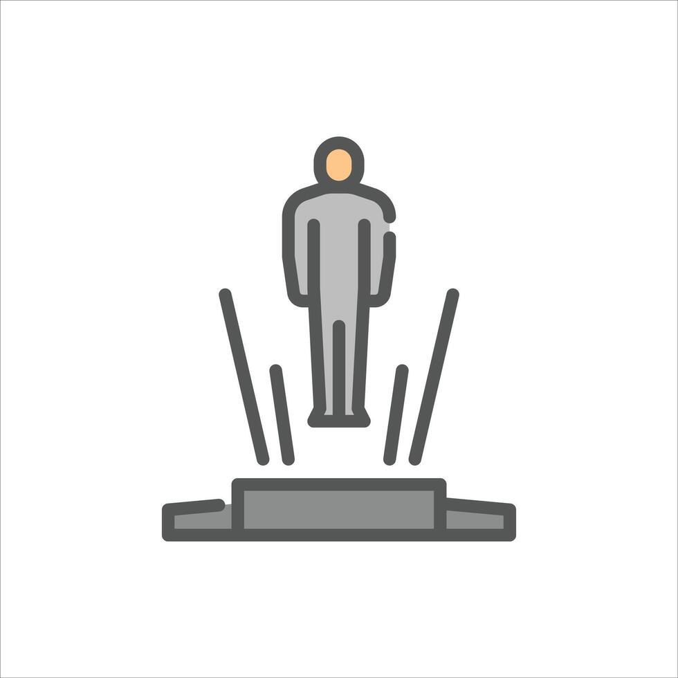 hologram filled outline icon. human in hologram color line illustration. vector