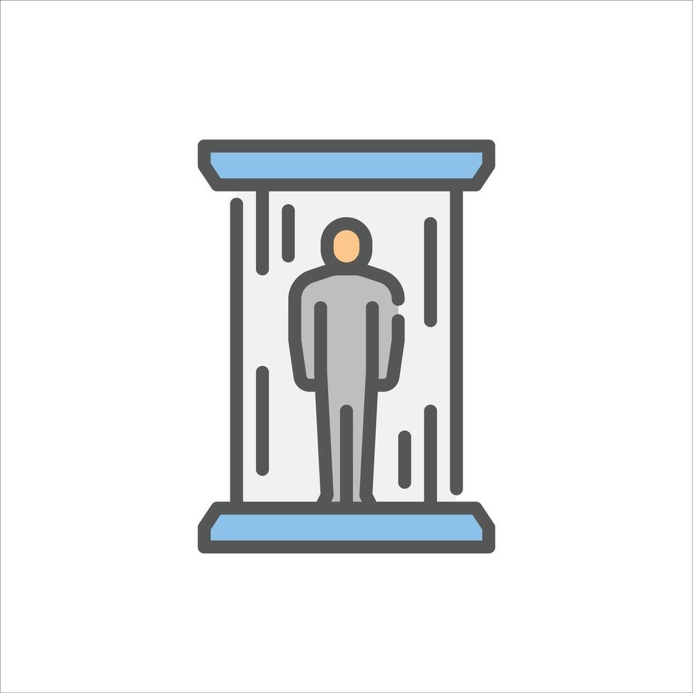 teleport filled outline icon. teleport color line illustration. vector