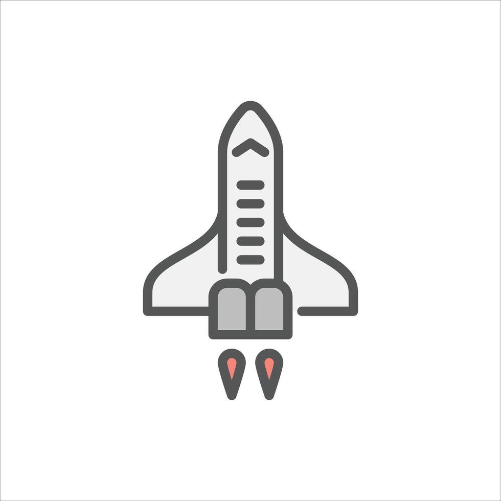 space rocket filled outline icon. space rocket color line illustration. vector