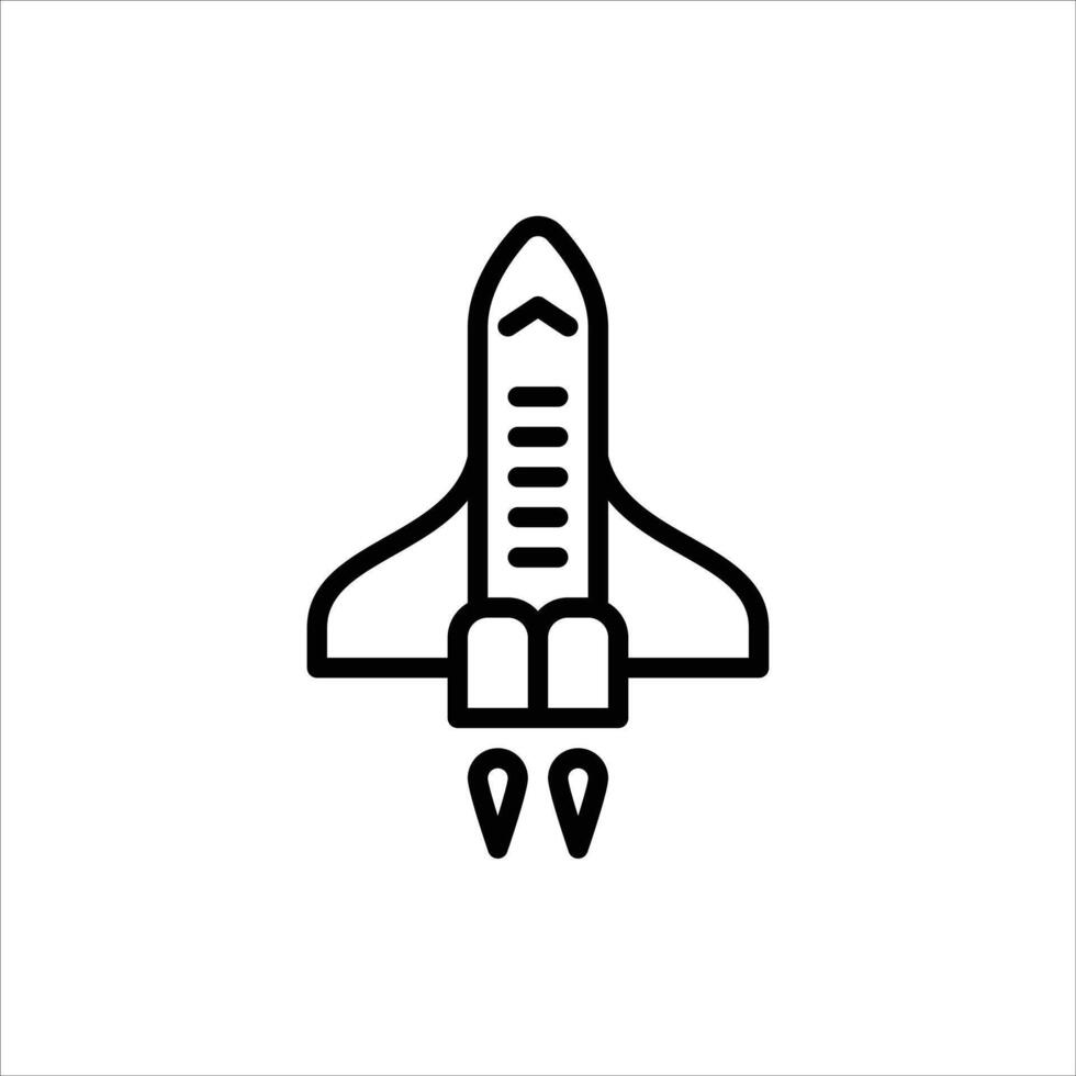 space rocket outline icon. space rocket black line illustration. vector