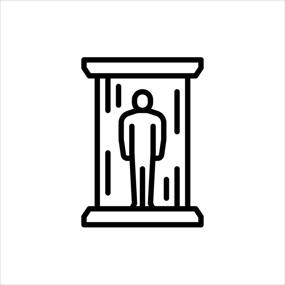 teleport outline icon. teleport black line illustration. vector
