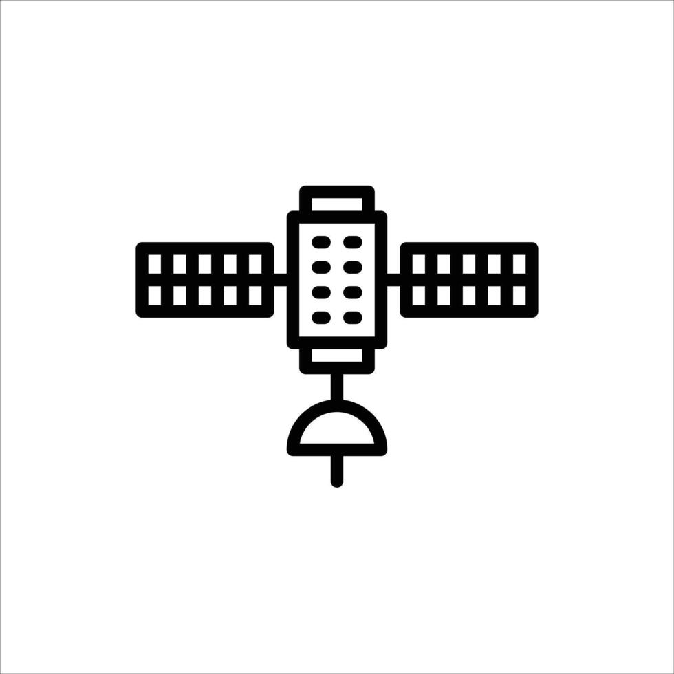 satellite outline icon. satellite flying black line illustration. vector